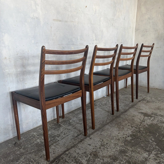 Set of four G Plan teak ladder-back dining chairs – view 1