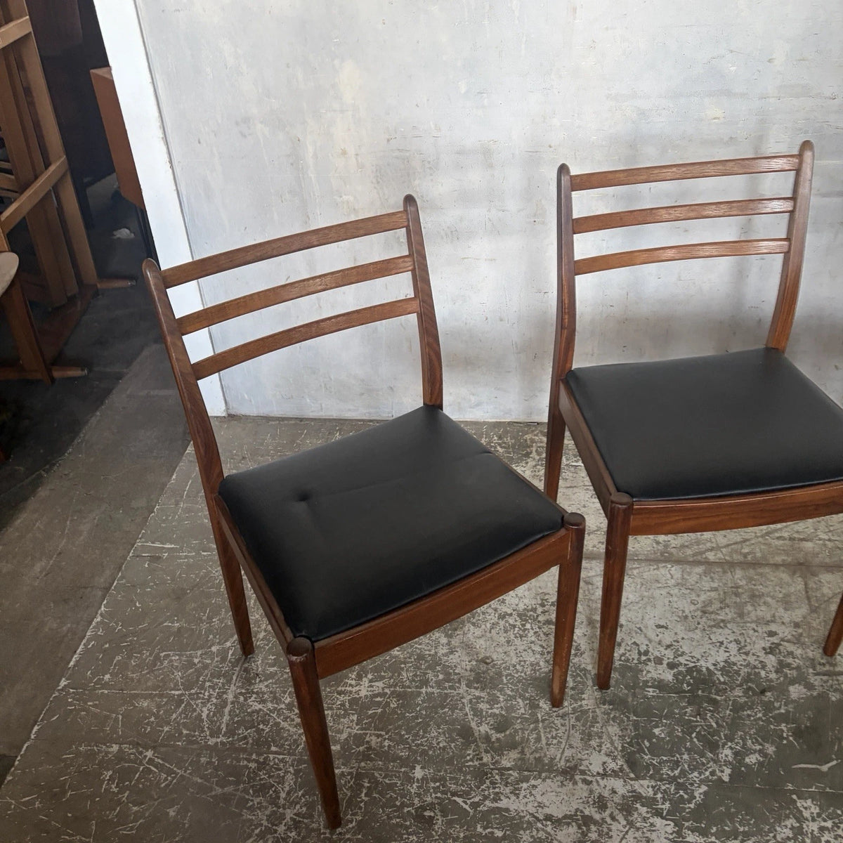 Set of four G Plan teak ladder-back dining chairs – view 3