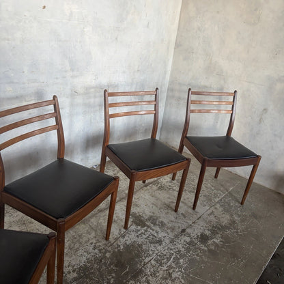 Set of four G Plan teak ladder-back dining chairs – view 4