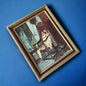 Vintage 1990s Dog Still Life Oil Painting