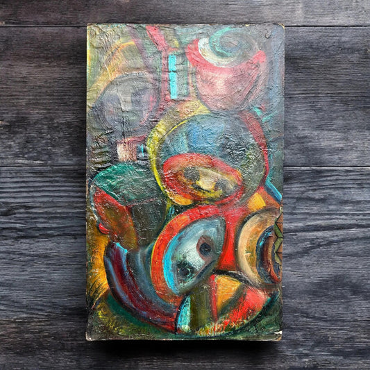 Mid Century Abstract Art Oil Painting by Dorothy Hammer Signed