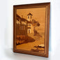 Mid century wood marquetry picture frame