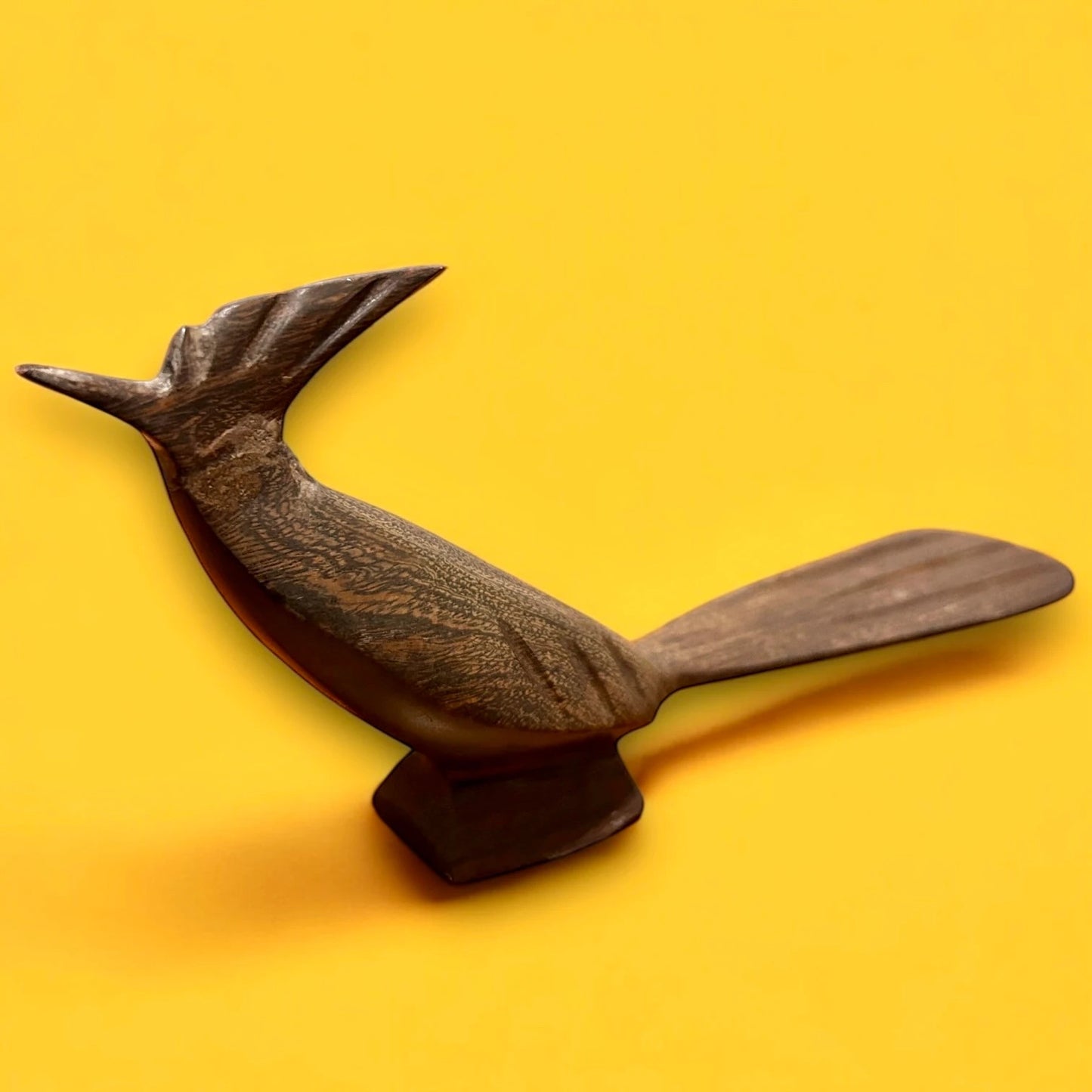 Mid Century Dark Wood Road Runner Sculpture
