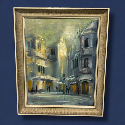 Mid Century Parisian Oil Painting