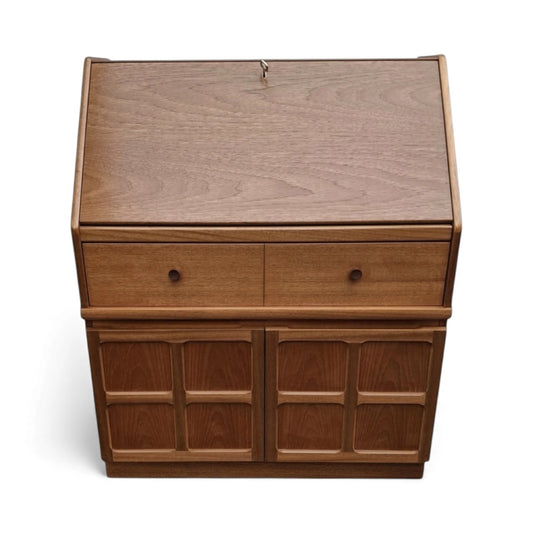 Teak Writing Bureau – Mid Century Desk | Drop Front Vintage Teak Desk