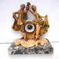 Vintage West Germany Resin Figural Clock Carrara Marble Base