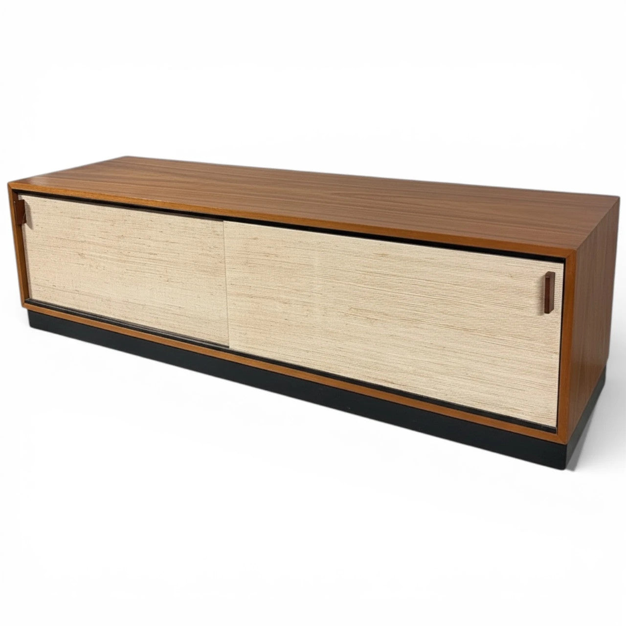 Florence Knoll Sideboard | Mid Century Teak Wood Cabinet With Seagrass Doors