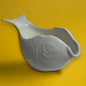 Vintage 1980s Ceramic White Fish Pot