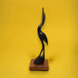 Mid Century Hand Carved Buffalo Bone Crane Statue