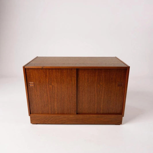 Mid Century Danish Teak Record Cabinet | Vintage Vinyl Storage Sideboard