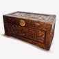 Mid Century Modern Chinese Camphor Wood Carved Storage Treasure Chest