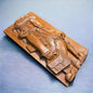 Vintage 1950s Italian fancy carved dog wood panel