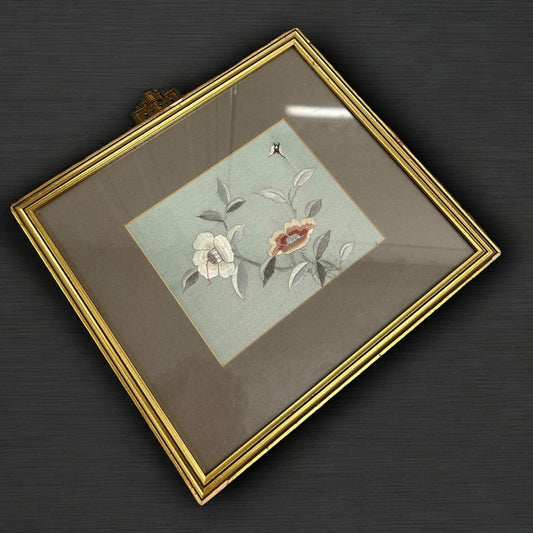 Vintage 1970s Chinese Silk Tapestry Frame