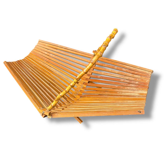 Mid century modern Japanese bamboo folding basket