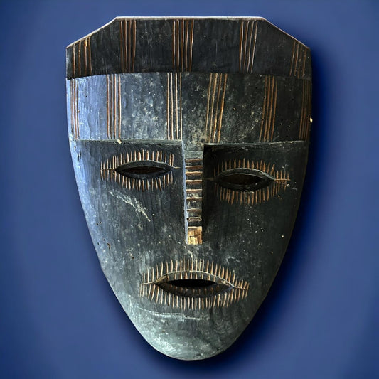 Vintage 1980a Carved Wood Wall Mask