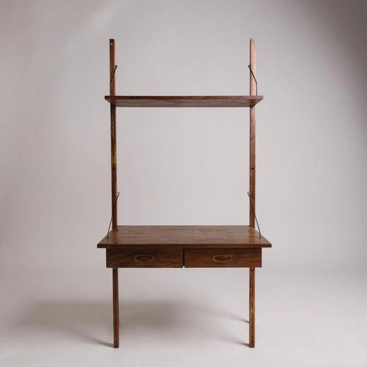 Mid Century Modern Danish Ladderax Style Floating Desk Shelf | Wall Mounted Modular Unit