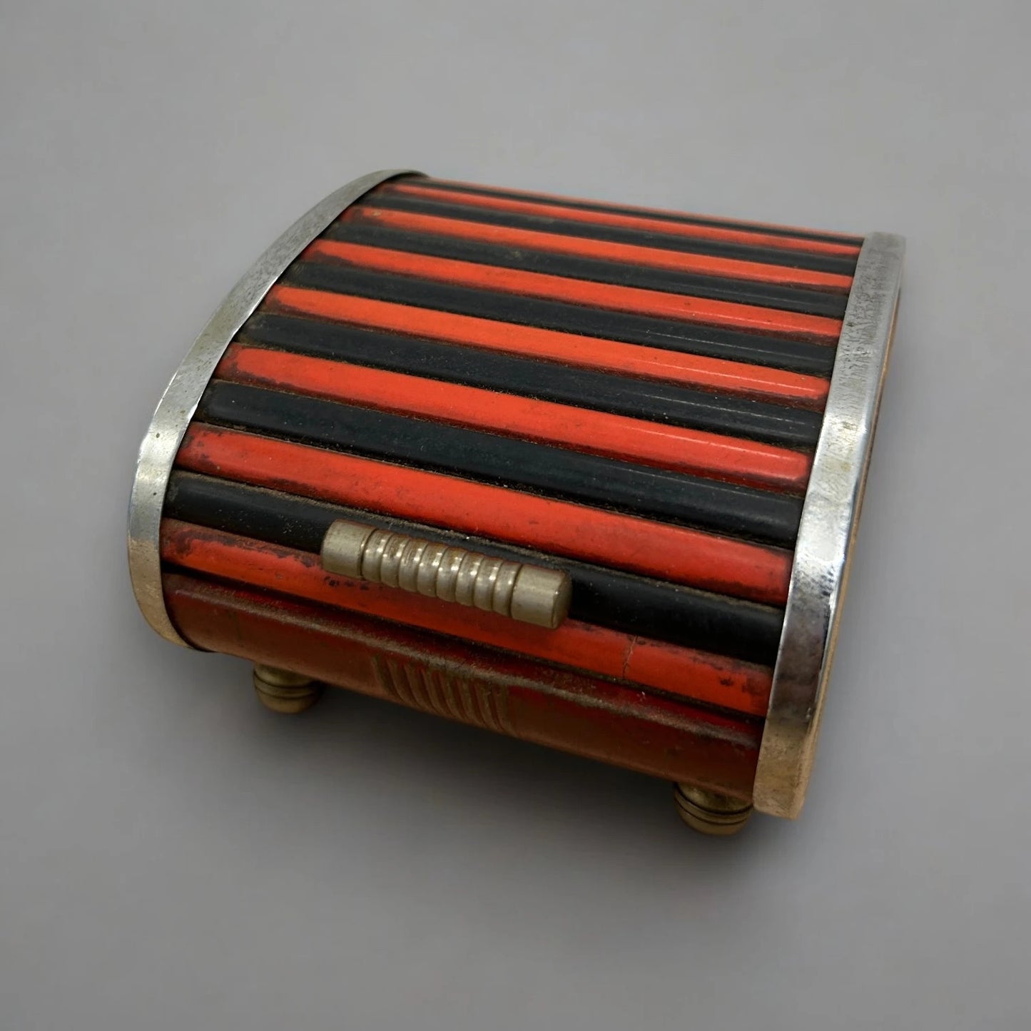Vintage 1930s art deco chrome roller box