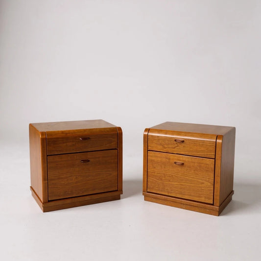 Pair of Vintage German Bedside Cabinets by Hustag – Mid Century Modern Nightstands