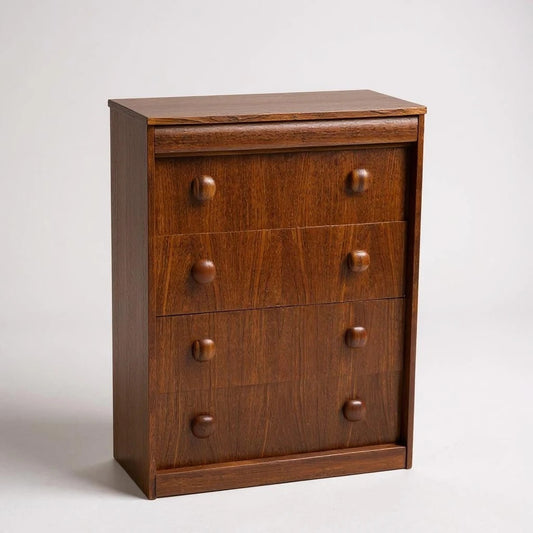Mid Century Modern Elliot’s of Newbury Walnut Tallboy Chest of Drawers