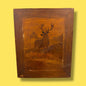 Mid Century Wood Marquetry Stag Picture Frame