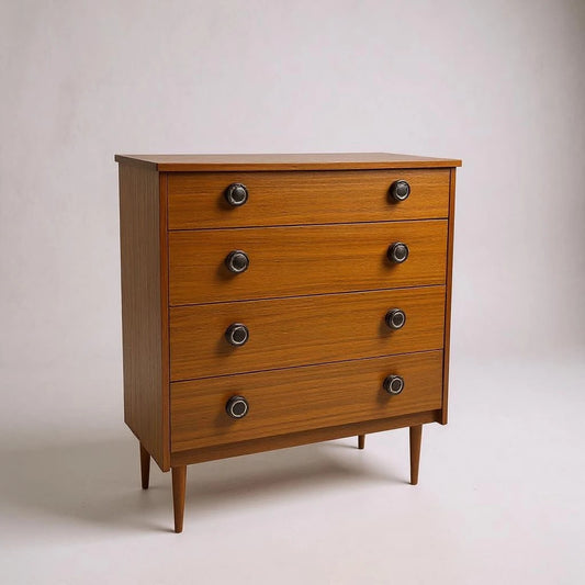 Mid Century modern tea wood chest of drawers tall boy