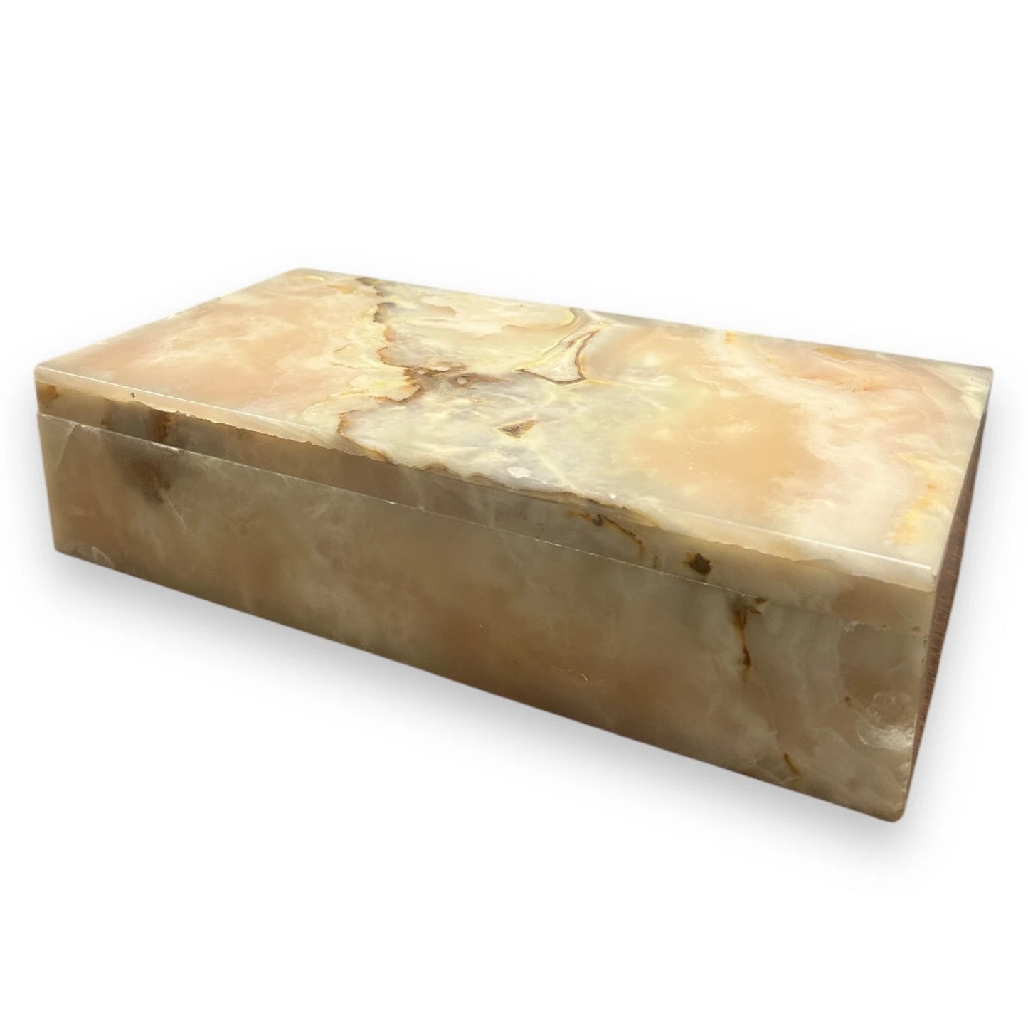 Vintage 1960s large onyx marble jewellery box