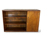 Mid Century Walnut Bookcase with Cupboard – Vintage Bookshelf Storage Cabinet