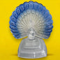 Vintage 1950s Glass Peacock Sculpture