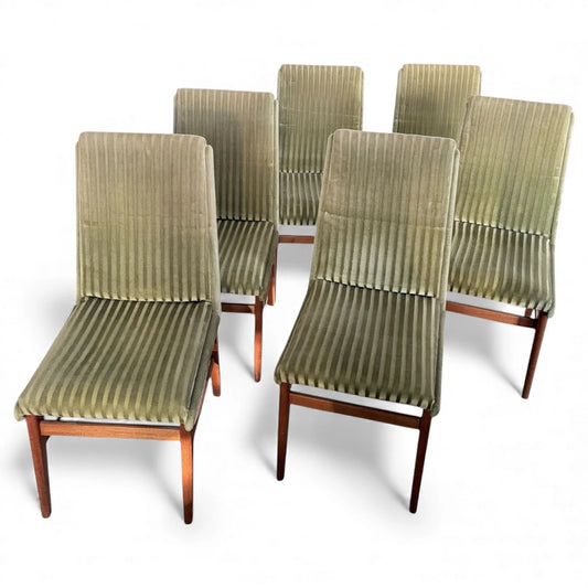 Alfred Cox Dining Chairs – Mid Century Vintage Set of Six Teak Chairs