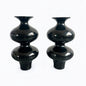 Mid Century Modern Pair of Ebony Contemporary Vases
