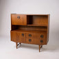 Mid Century Danish Highboard Cocktail Cabinet – Teak Sideboard Drinks Cabinet with Storage