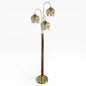 Art Deco Floor Lamp – Hollywood Regency Brass Lotus Lamp with Sculptural Glass Shades