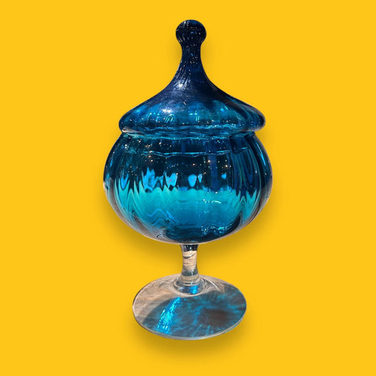 Mid century Italian glass lidded vase
