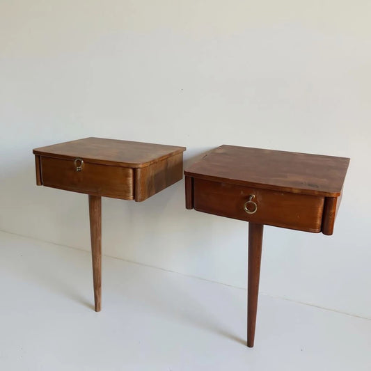 Mid Century Modern Schreiber Floating Shelves Bedside Cabinets