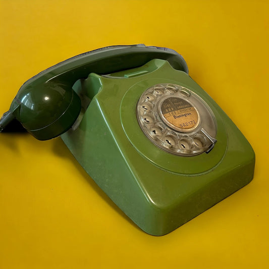 Mid Century Green Rotary Telephone