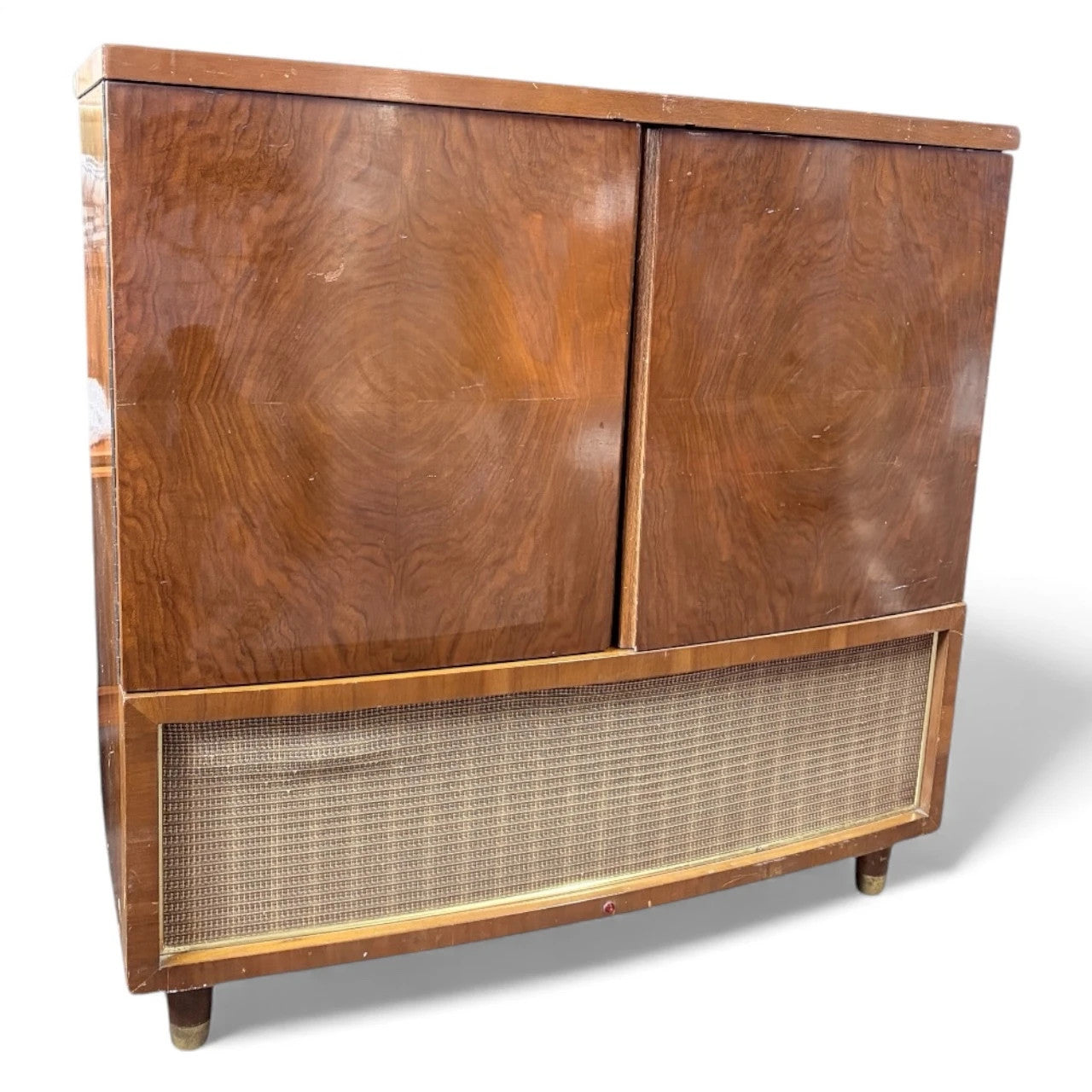 Vintage Bush Walnut Radiogram – 1950s Mid-Century Music Cabinet