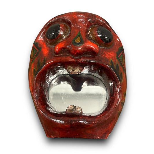 Vintage 1960s Carved Wood Wall Art Decorative Mask