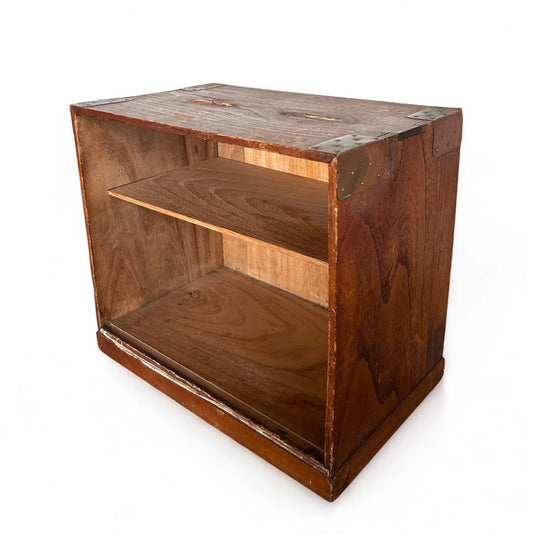 Mid Century Chinese Wood and Brass Storage Cabinet