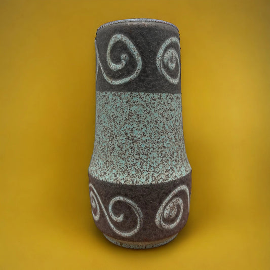 Mid century stone blue West German vase