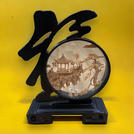Mid Century Chinese Cork Art Diorama