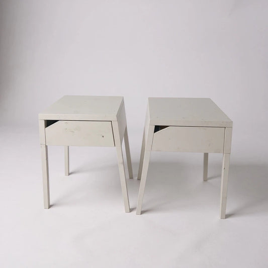 Pair of IKEA Metal Bedside Tables – Minimalist Modern Nightstands