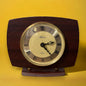 Vintage 1980s Dark Brown Mantel Clock