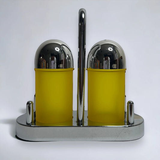 Vintage 1970s Yellow Acrylic Salt and Pepper Set