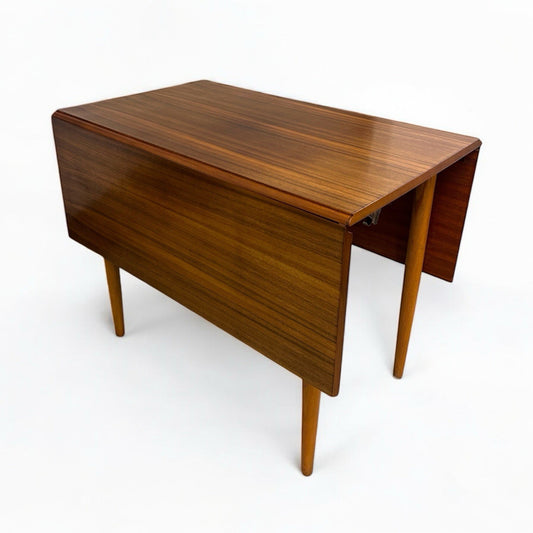 Mid Century Walnut Wood Drop Leaf Table
