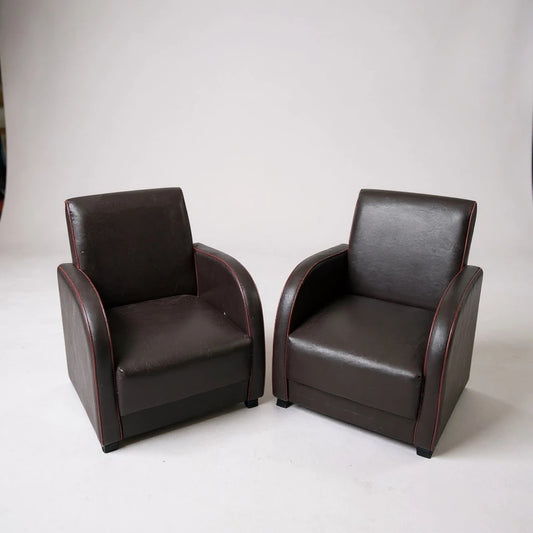Pair of Vintage 1980s Club ArmChairs – Postmodern Lounge Armchairs