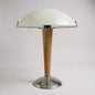 Vintage 90s Ikea Kvintol Teak and Chrome Table Lamp Space Age