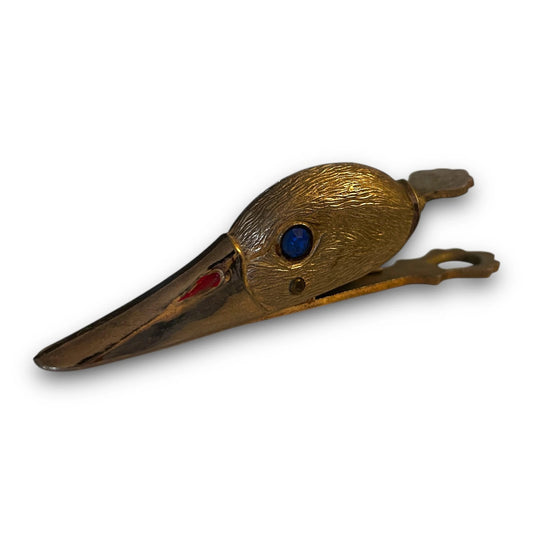 Vintage 1950s Japanese Brass Duck Head Paperclip