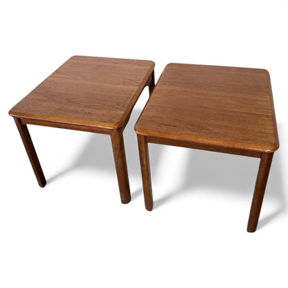 Danish Teak Side Tables - Compact Mid Century Scandinavian Occasional Tables