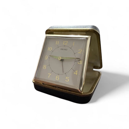 Vintage Seiko Travel Clock | Mid-Century Folding Alarm Clock