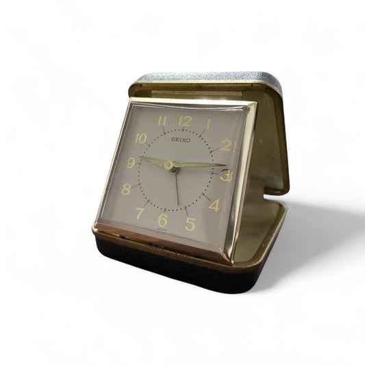 Vintage Seiko Travel Clock | Mid-Century Folding Alarm Clock